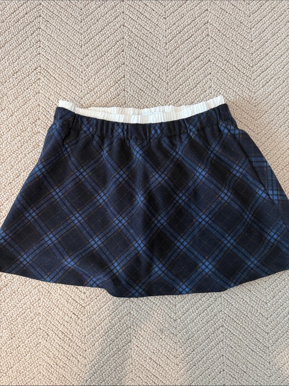 Primark Navy and Blue Plaid Mini Skirt